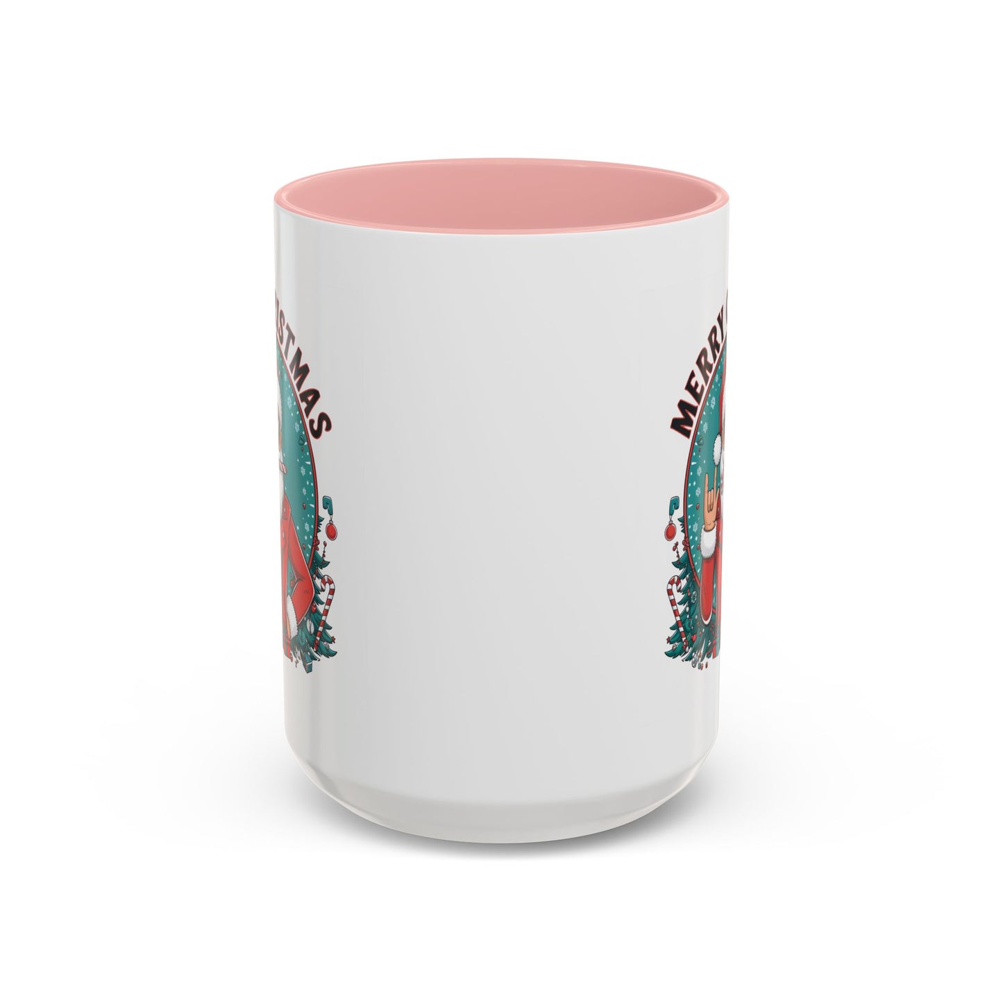 Christmas Mug - Merry Christmas Black & Red Text Cool Santa