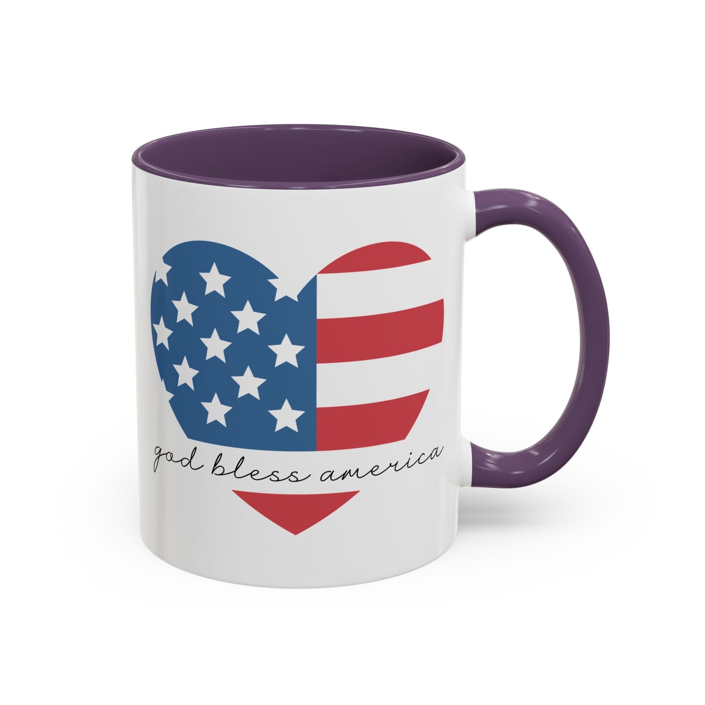 4th of July Mug - God Bless America Flag Heart