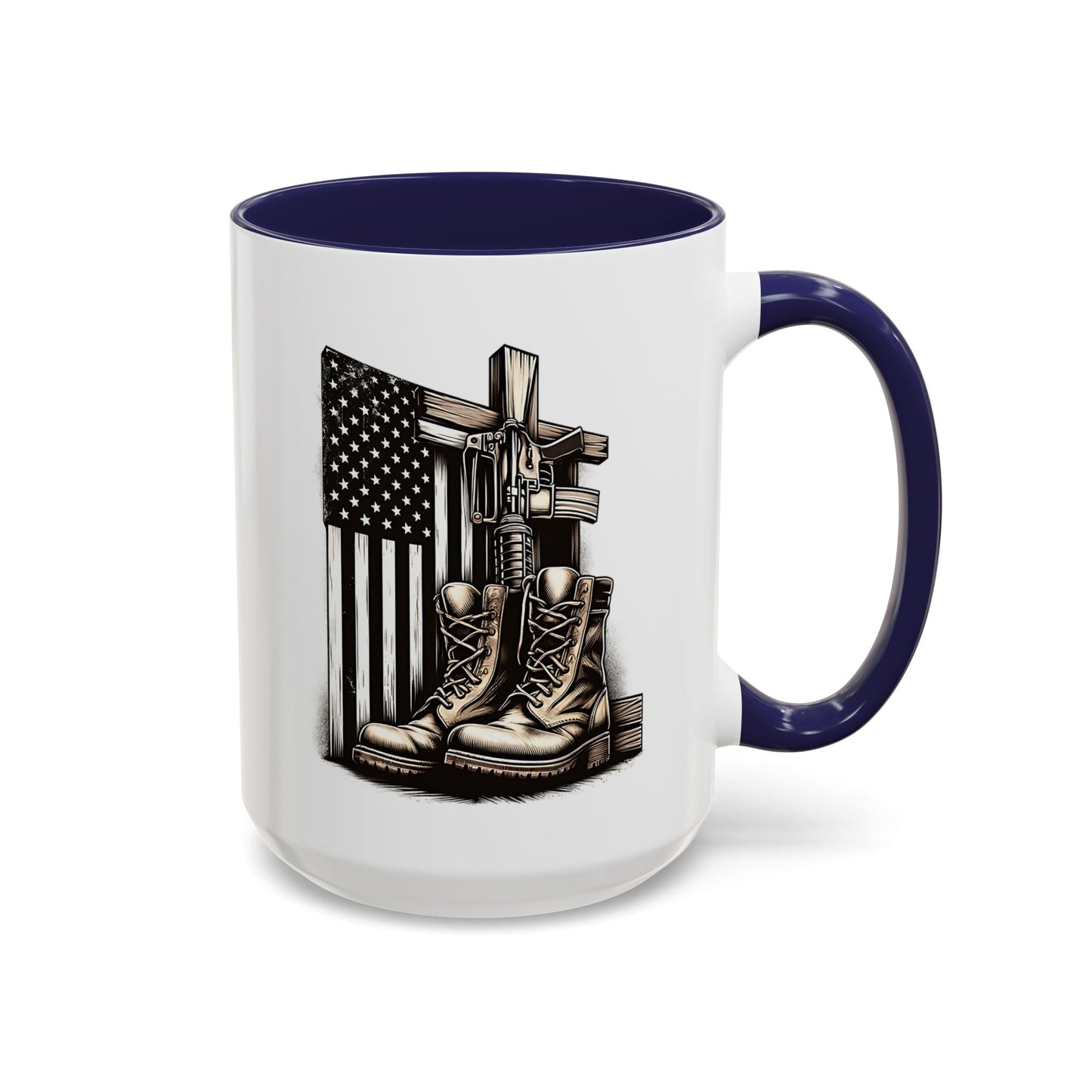 4th of July Mug - Fallen Soldier Boots Flag