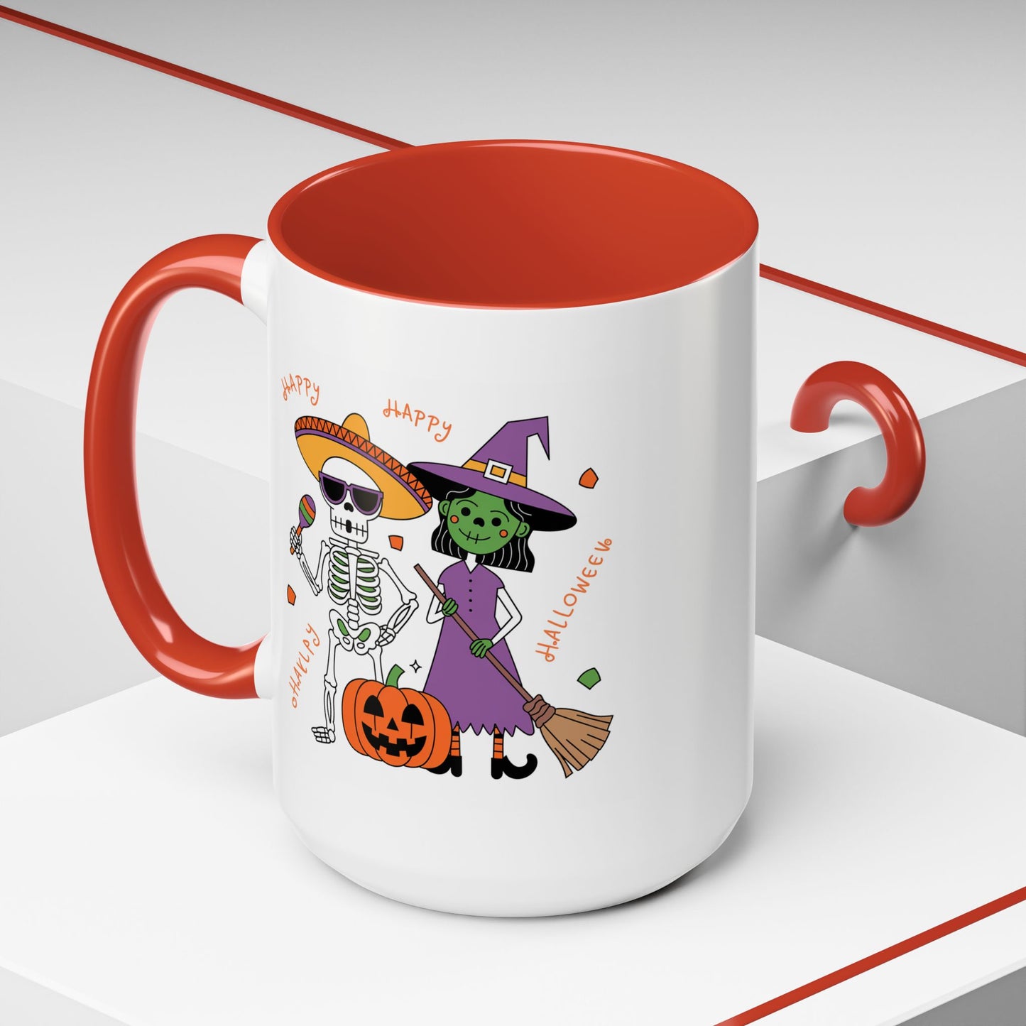 Halloween Mug - Skeleton & Witch