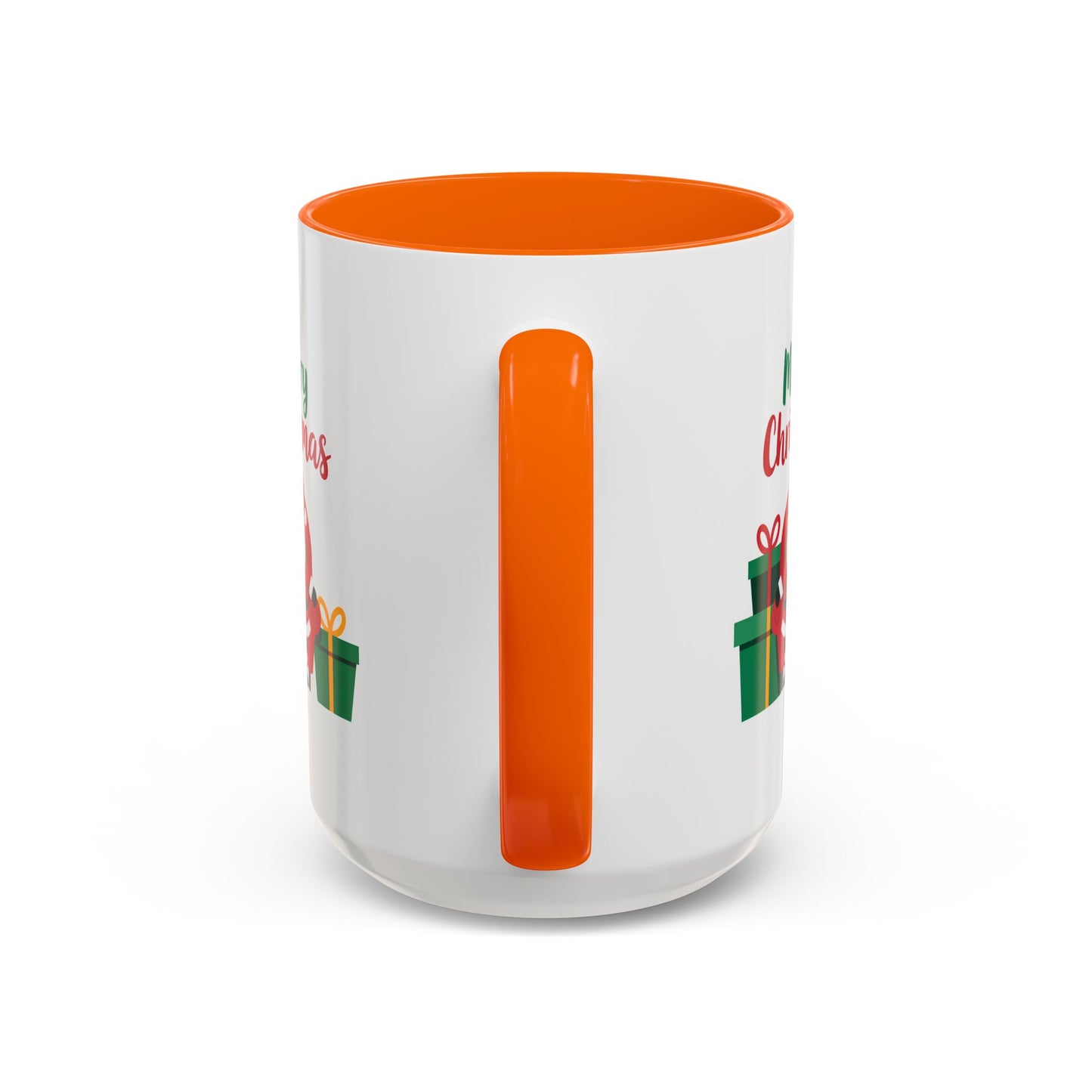 Christmas Mug - Merry Christmas Green & Red Text Santa Presents