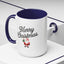 Christmas Mug - Merry Christmas Black Text Santa Present