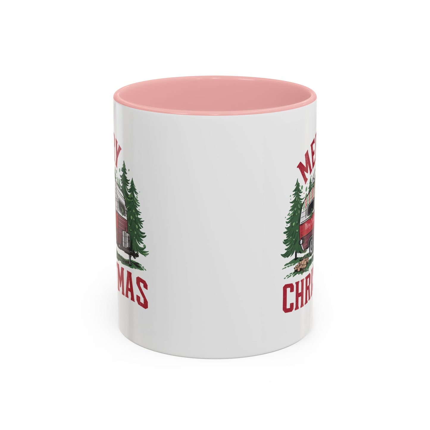 Christmas Mug - Merry Christmas Red & White Camper