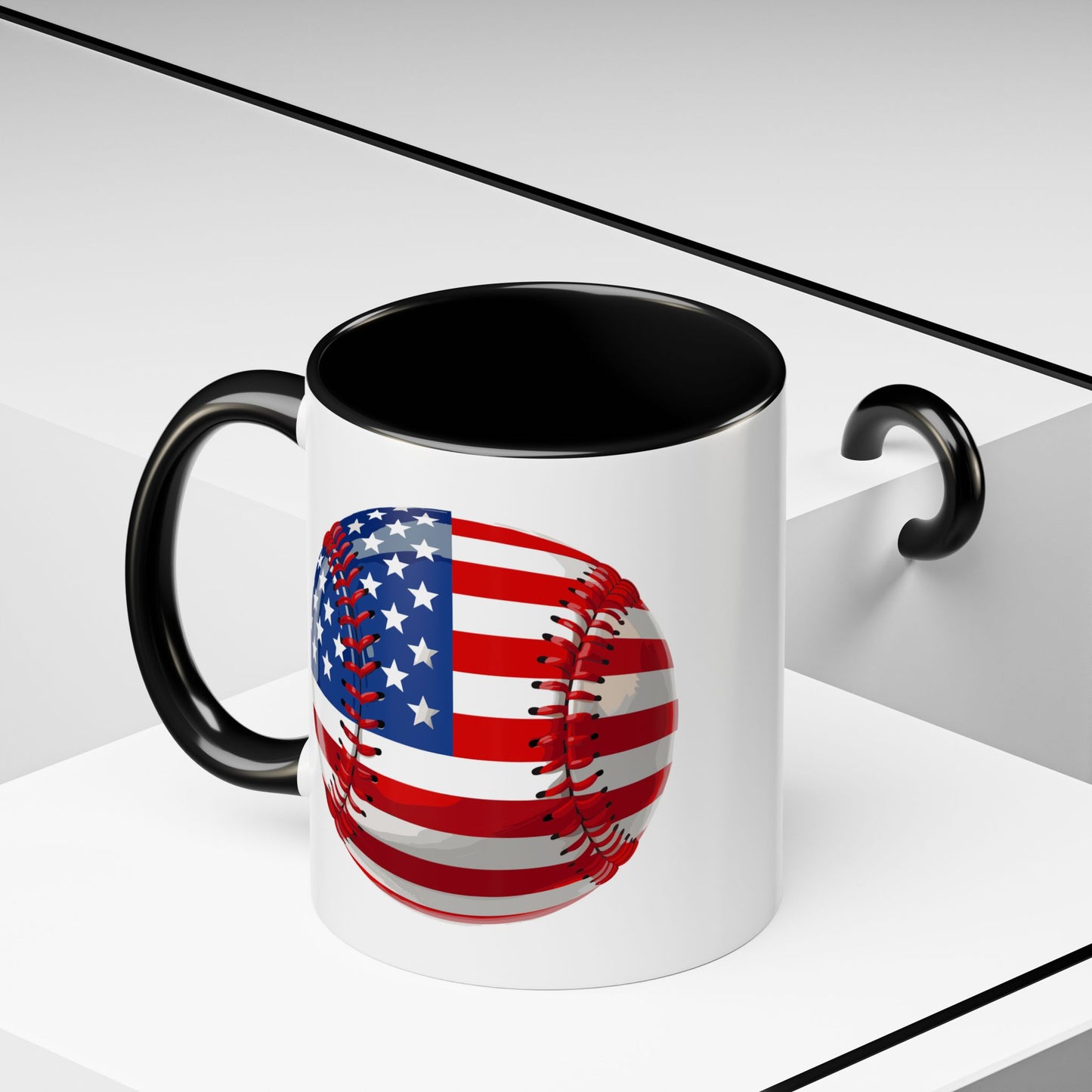 4th of July Mug - Baseball American Flag