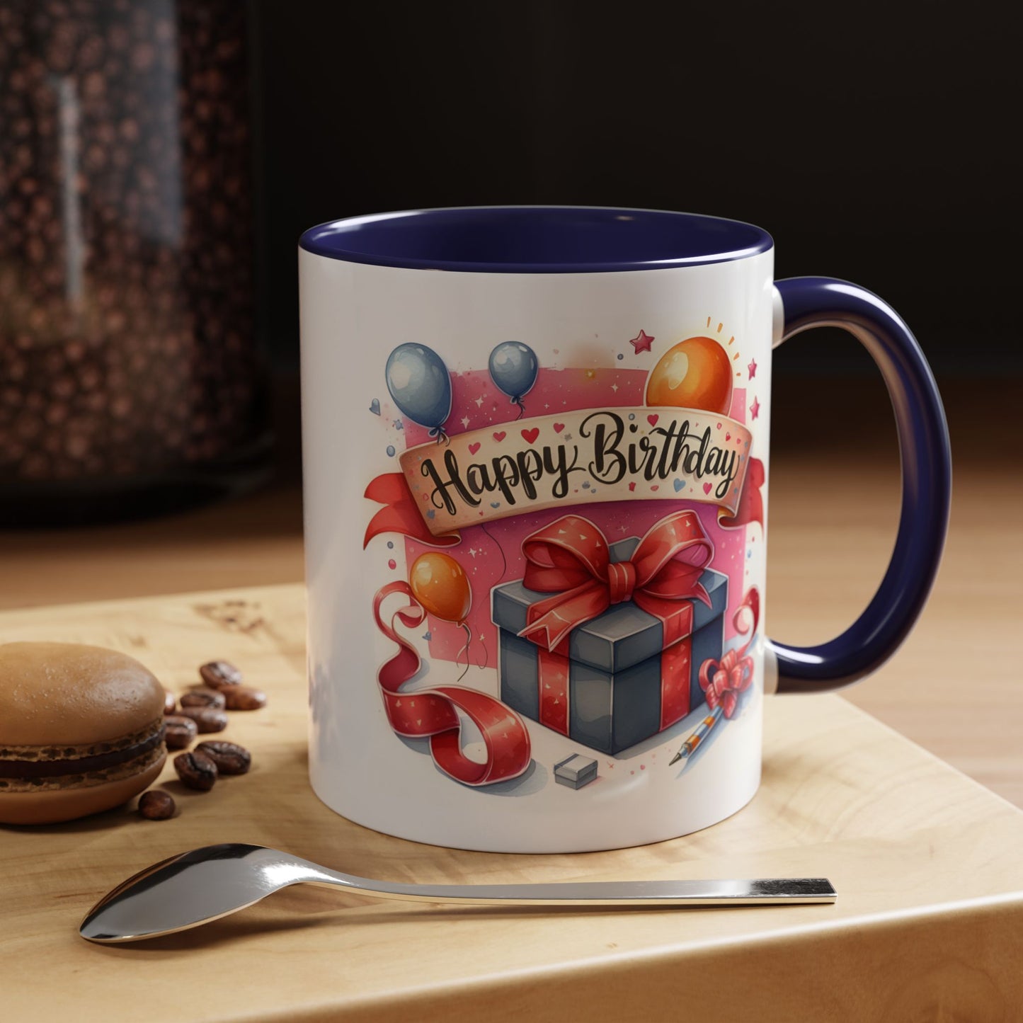 Birthday Mug - Present Pen Balloons