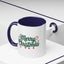 Christmas Mug - Merry Christmas Green Text Ornaments Candy Canes