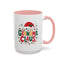 Christmas Mug - Grandma Claus Green Yellow & Red Text Hat Lights Stars