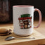 Christmas Mug - Merry Christmas Green & Red Text Cute Animals