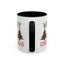 Christmas Mug - Merry Christmas Green & Red Text Decorative Trees
