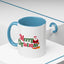 Christmas Mug - Merry Christmas Green & Red Text Santa Presents