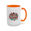 Christmas Mug - Merry Christmas Maroon Text Ornaments