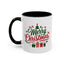 Christmas Mug - Merry Christmas Green & Red Text Tree Snowflakes Presents