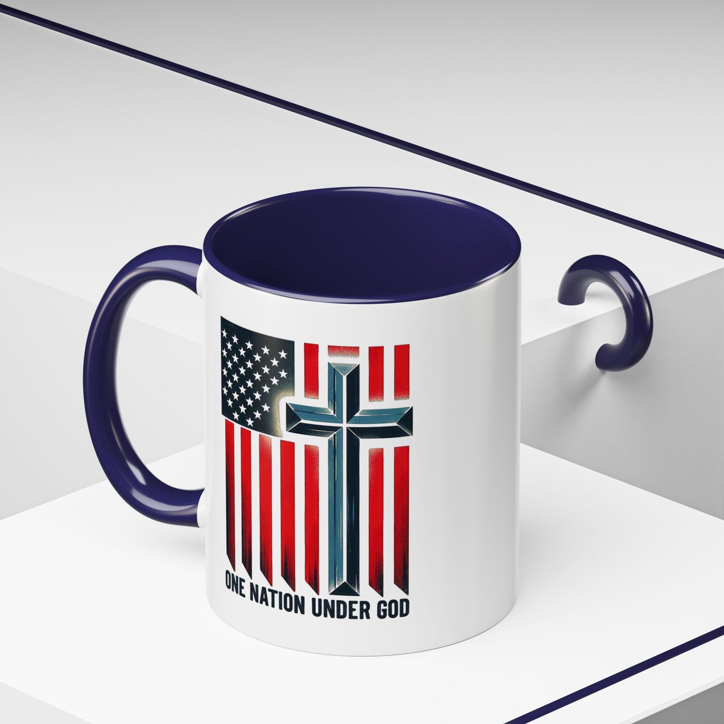 Religious Mug - One Nation Flag Cross