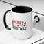Christmas Mug - Merry Christmas Red & Green Text Heart Arrow Trees