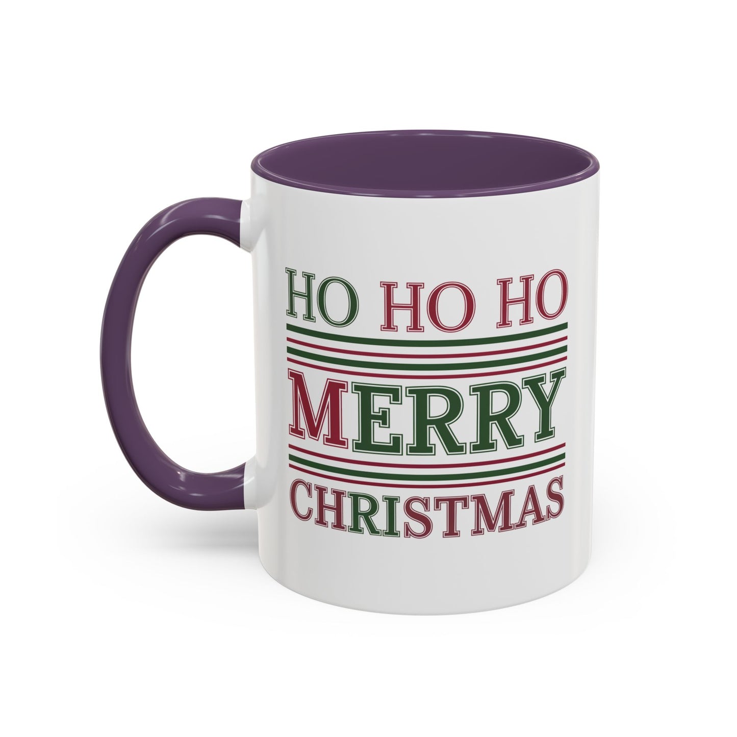 Christmas Mug - Ho Ho Ho Merry Christmas Red & Green Text 3