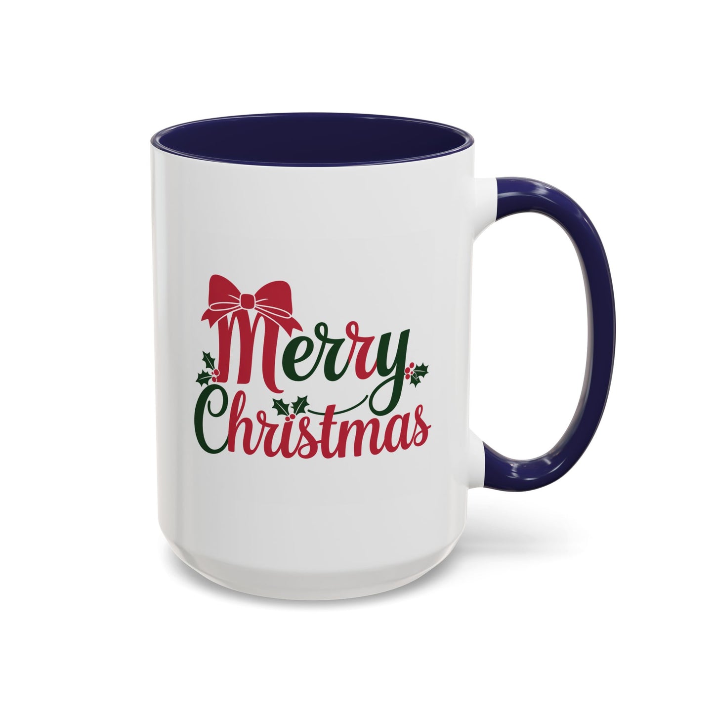 Christmas Mug - Merry Christmas Red & Green Text Bow