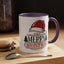 Christmas Mug - Merry Christmas Green & Red Text Red Hat
