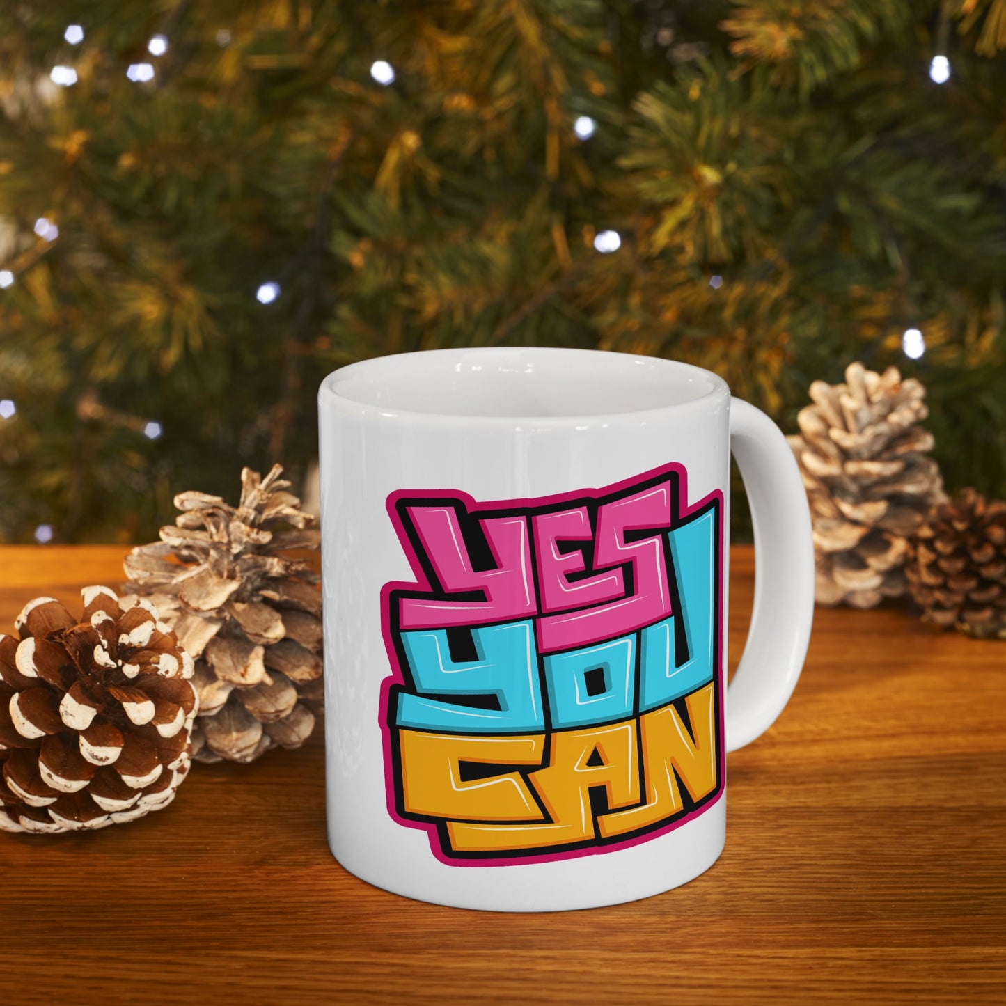 Motivation Mug - Yes You Can Graffiti