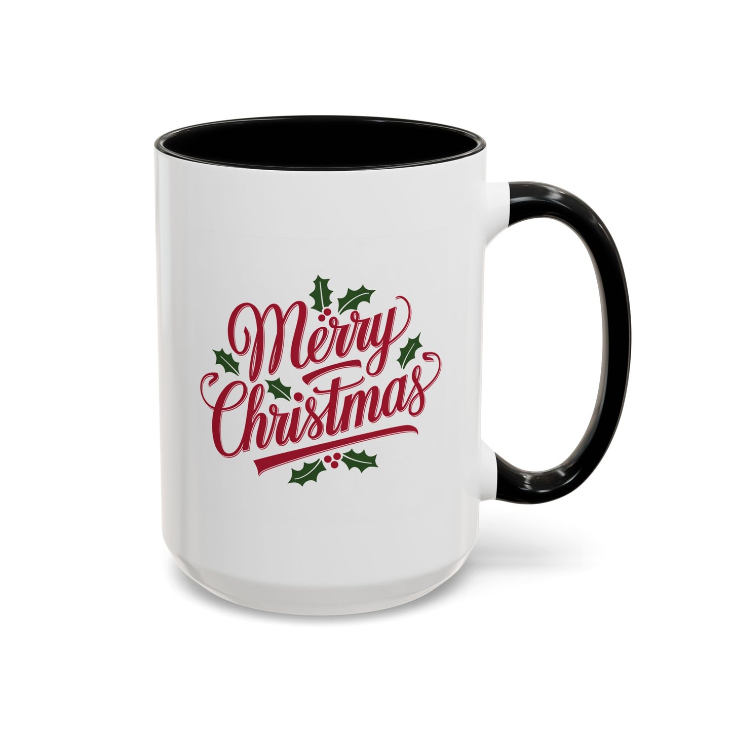 Christmas Mug - Merry Christmas Red Text Mistletoe