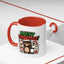 Christmas Mug - Merry Christmas Green & Red Text Cute Animals