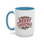 Christmas Mug - Merry Christmas Maroon Text Ornament Decorations