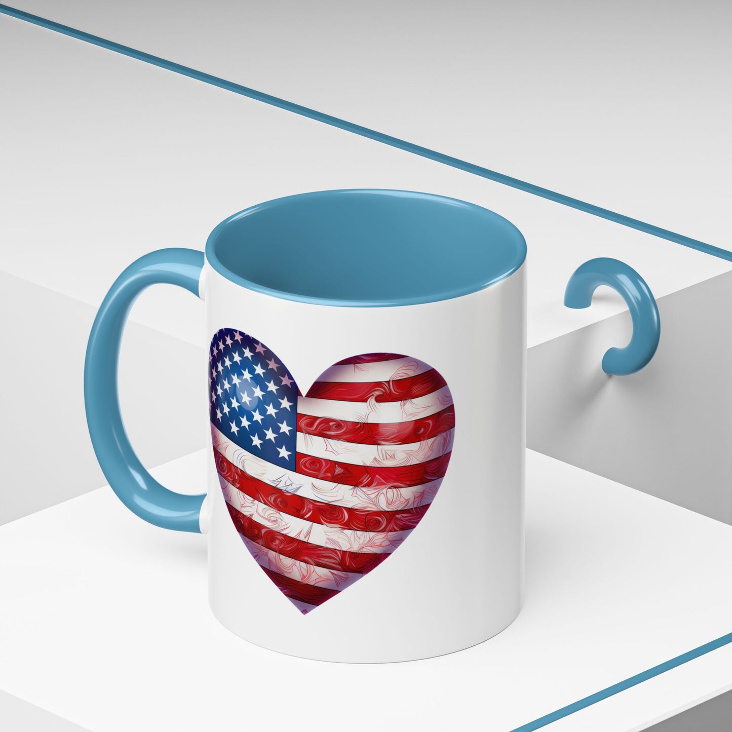 4th of July Mug - Heart American Flag