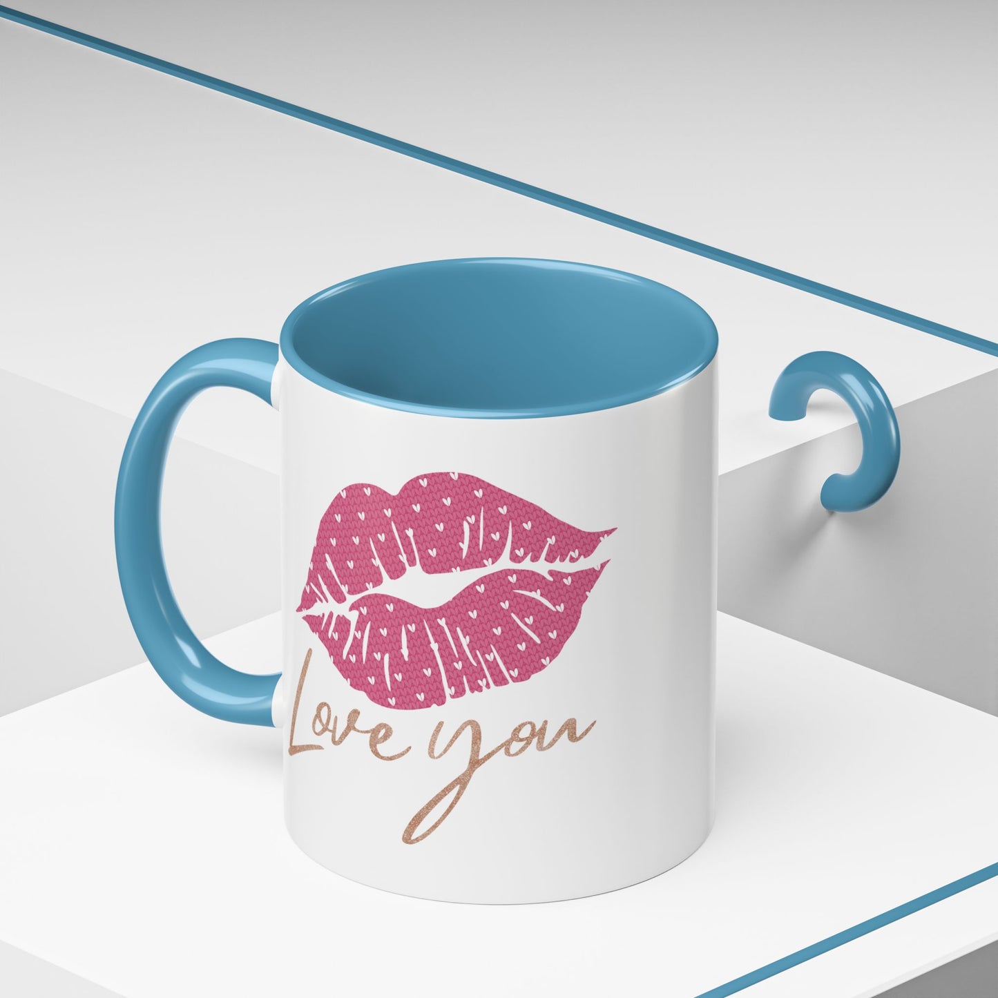 Valentine's Day Mug - Love You Lips Kiss