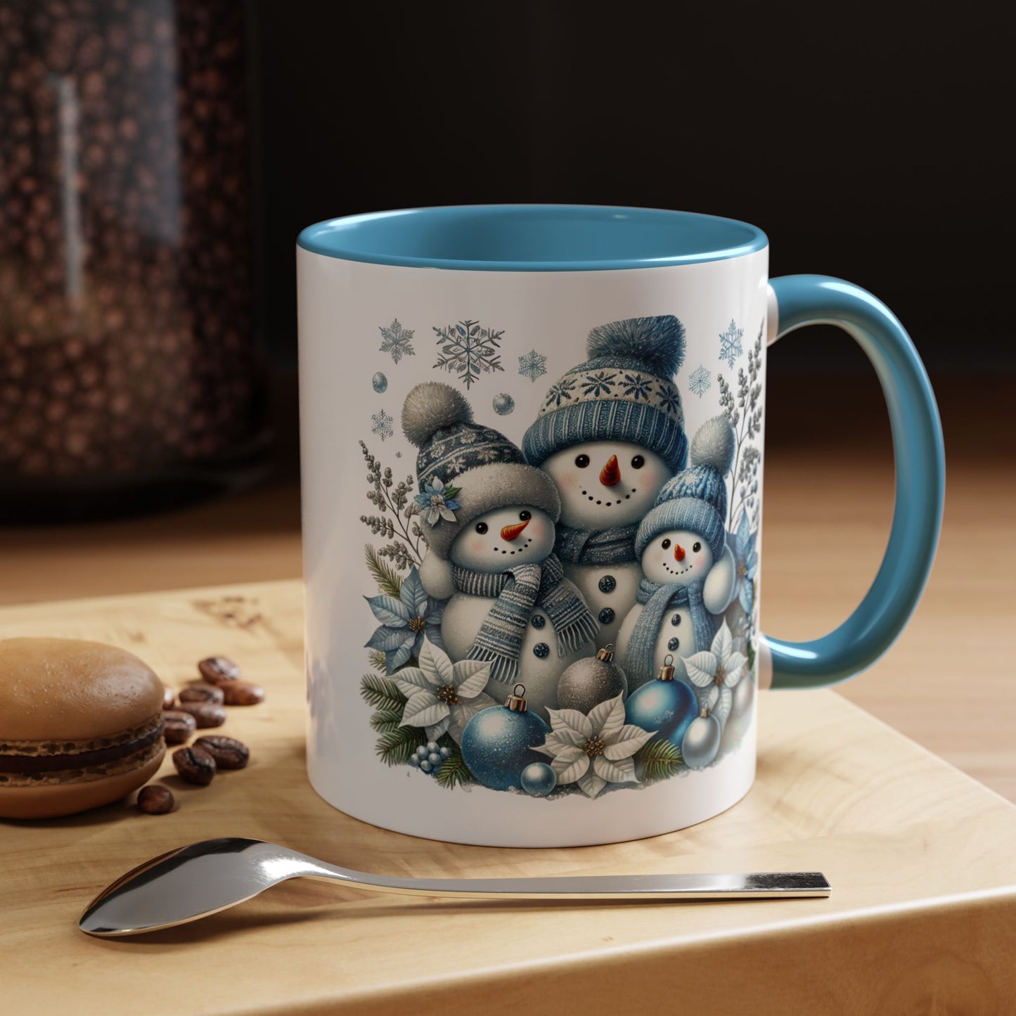Christmas Mug - Blue Snowman Family