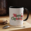 Christmas Mug - Merry Christmas Green & Red Text Santa Presents