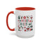 Christmas Mug - Merry Christmas Red White & Green Text Collage