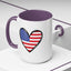 4th of July Mug - USA Flag Heart