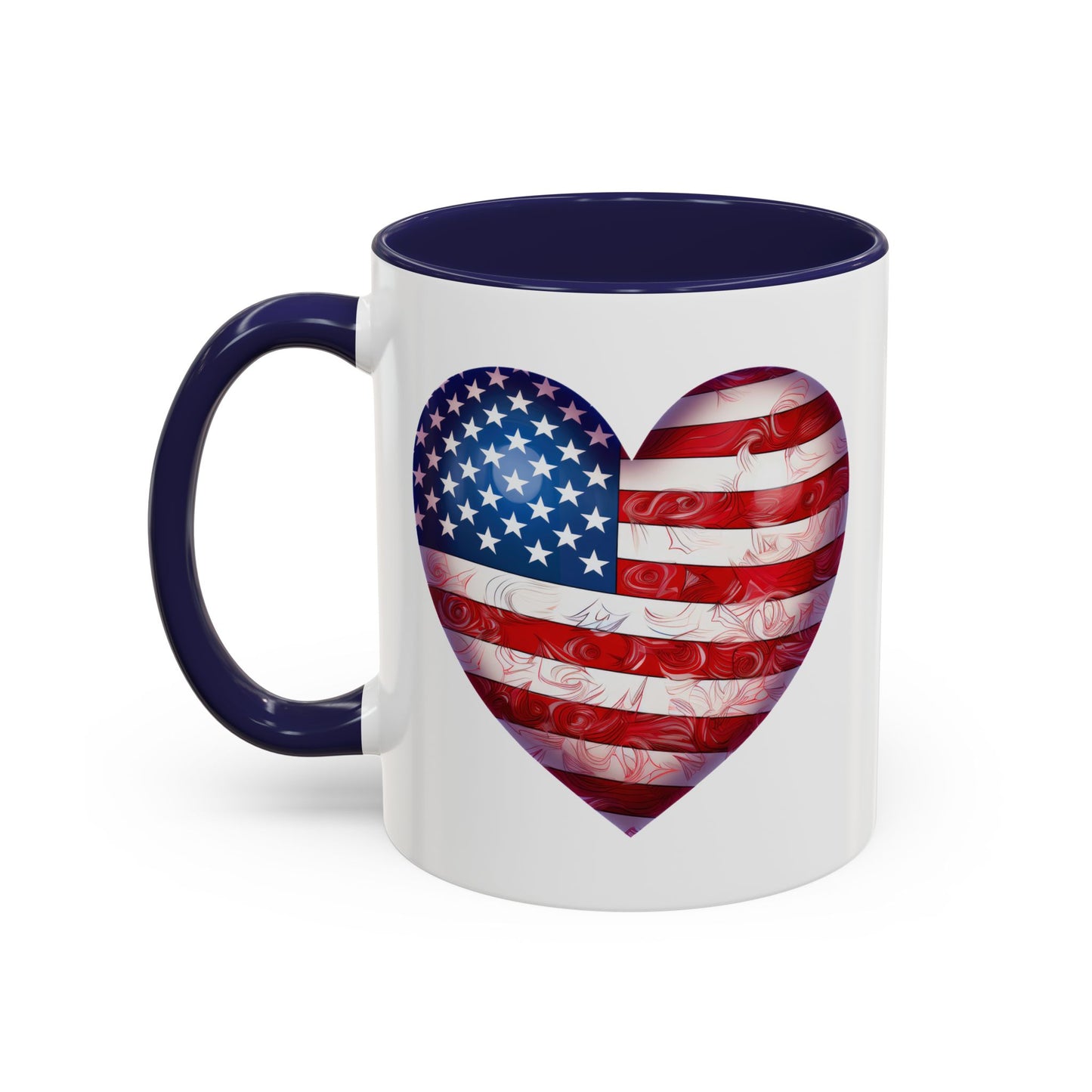 4th of July Mug - Heart American Flag