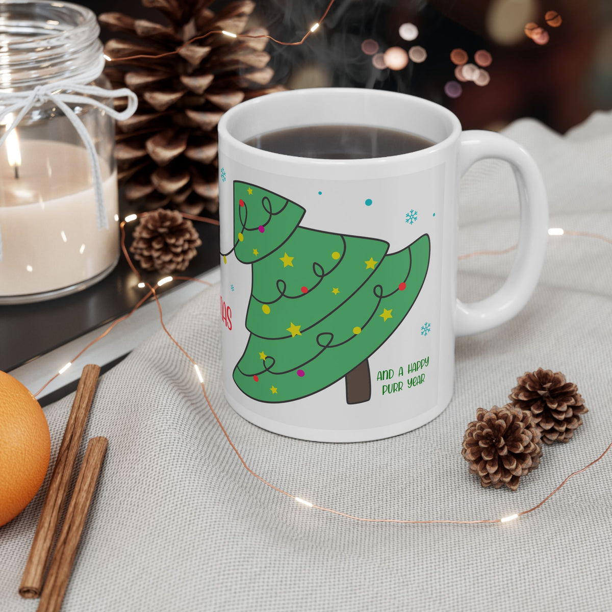 Chistmas Mug - Meowy Christmas Wrap