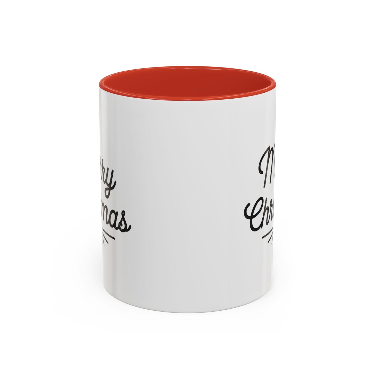 Christmas Mug - Merry Christmas Black Text Tree Star Present