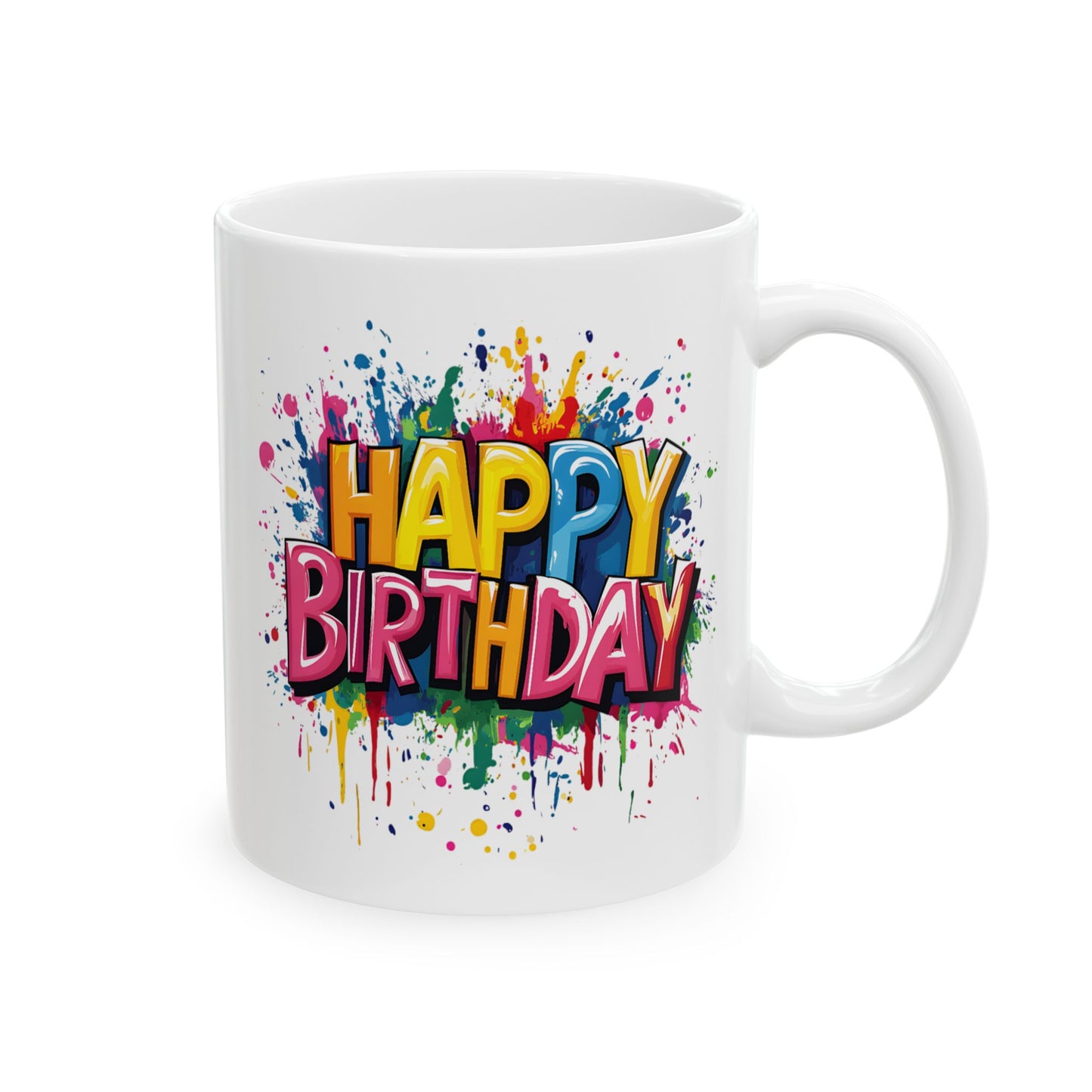 Birthday Mug - Happy Birthday Graffiti