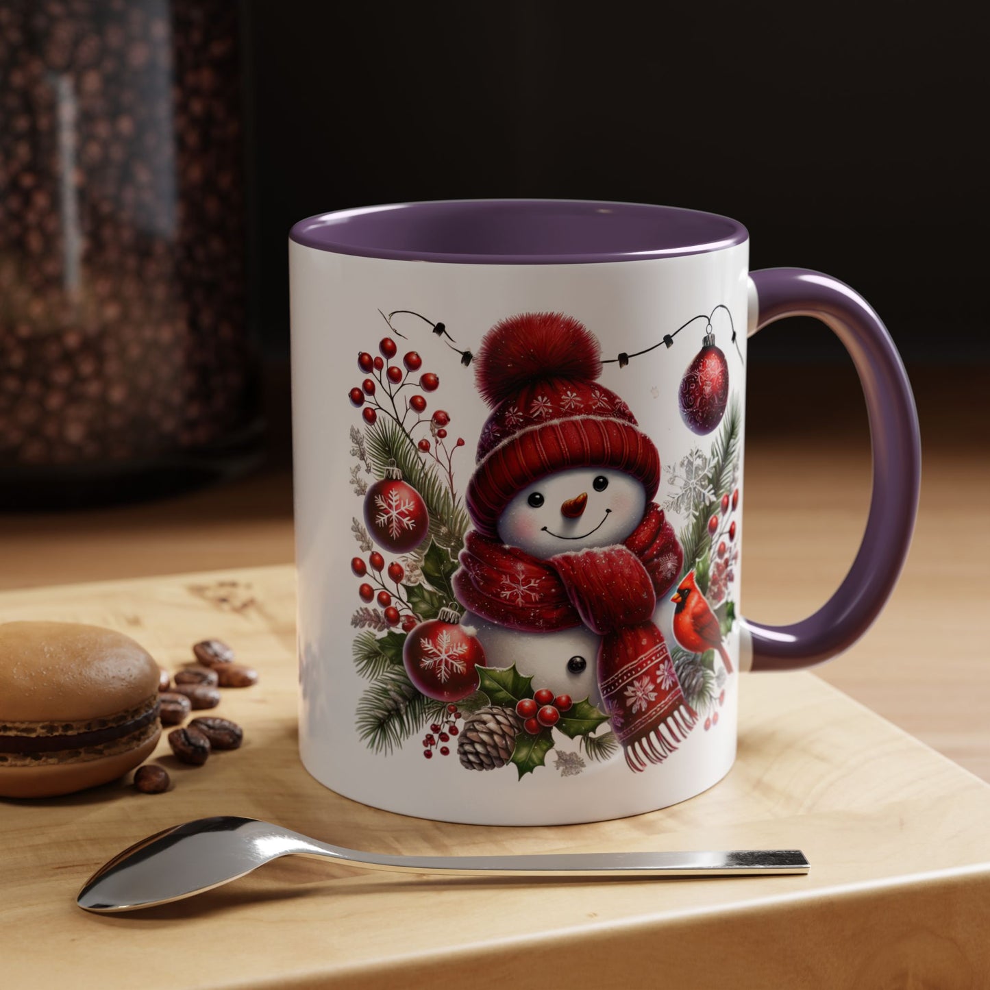 Christmas Mug - Burgundy Snowman