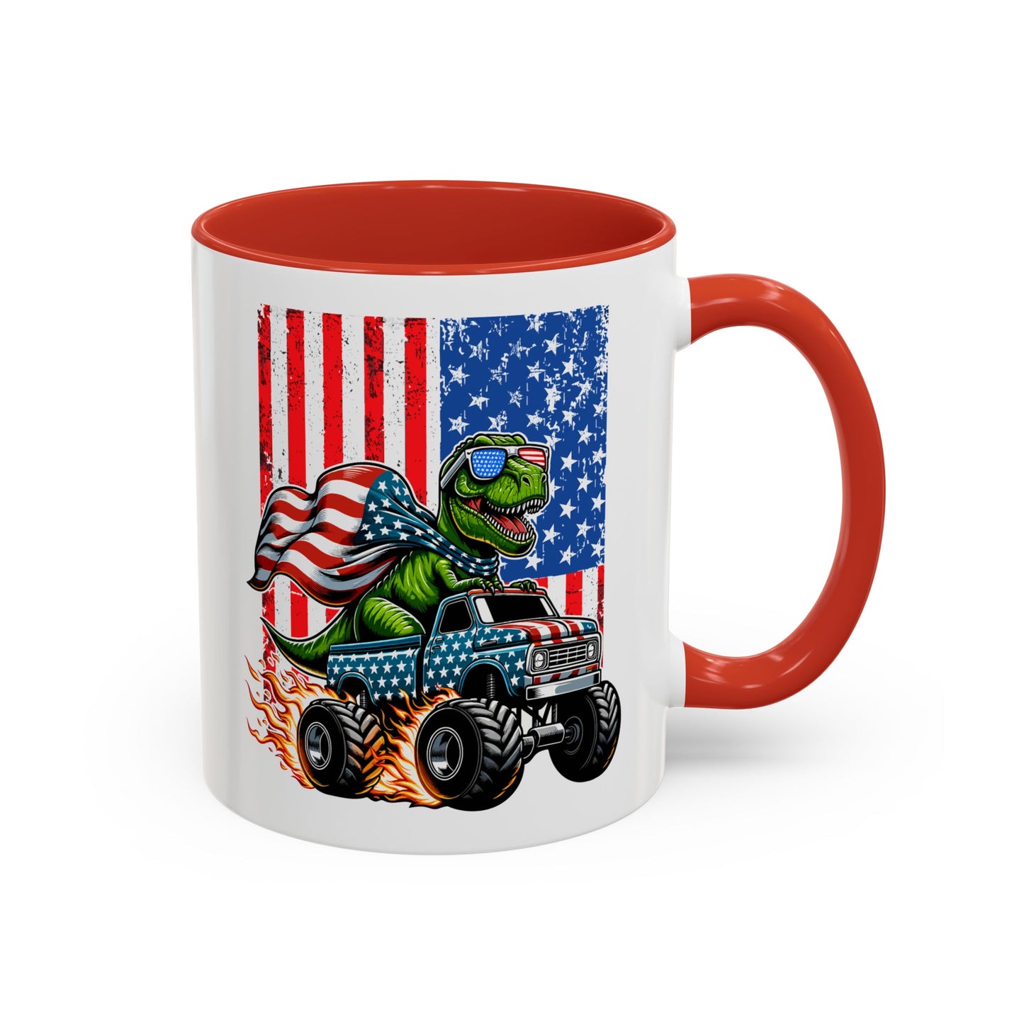 4th of July Mug - T Rex Riding Monster Truck