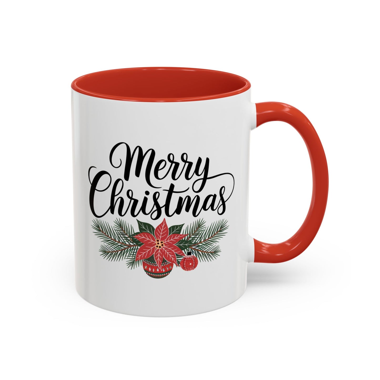 Christmas Mug - Merry Christmas Black Text Mistletoe