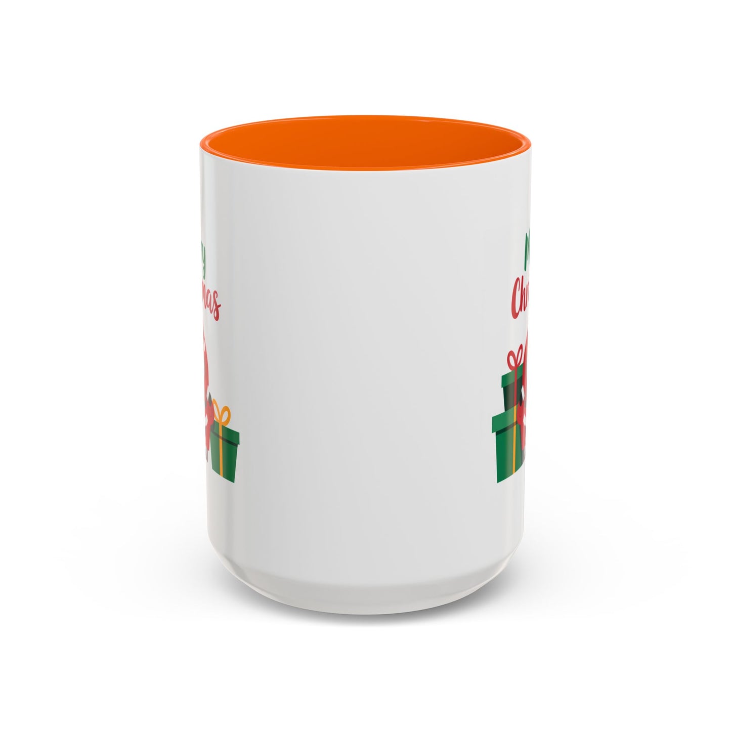 Christmas Mug - Merry Christmas Green & Red Text Santa Presents