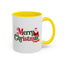 Christmas Mug - Merry Christmas Green & Red Text Santa Presents