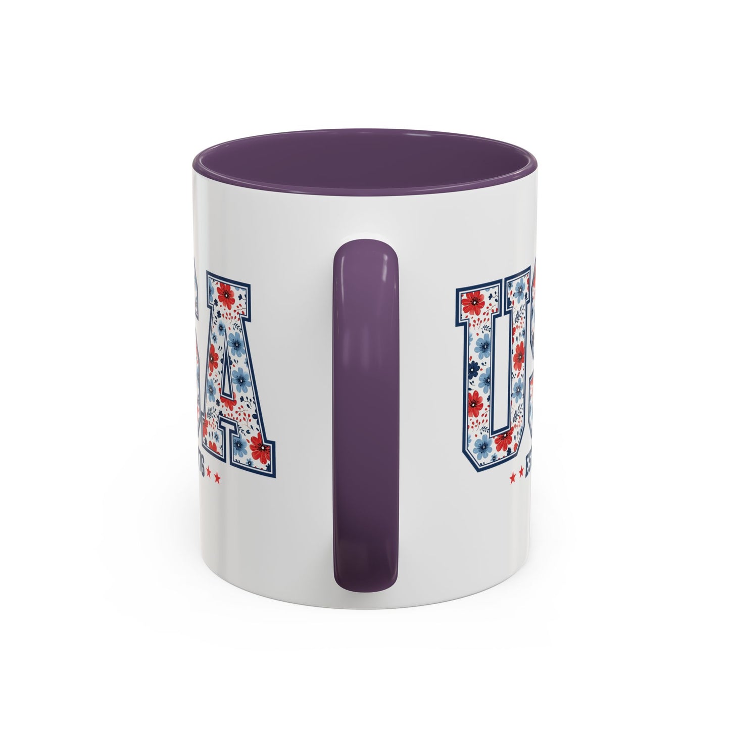 4th of July Mug - USA EST 1776 Floral