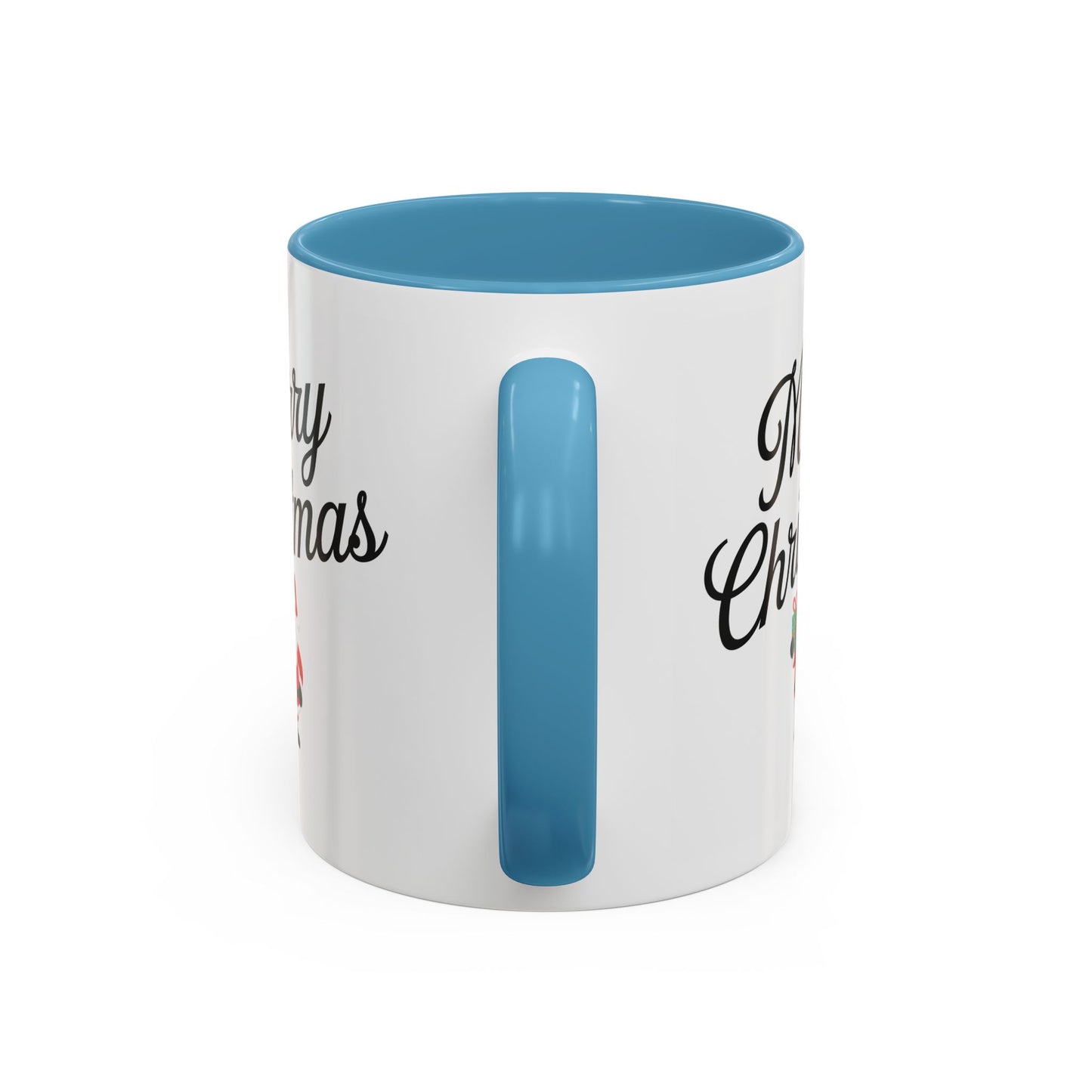 Christmas Mug - Merry Christmas Black Text Santa Present