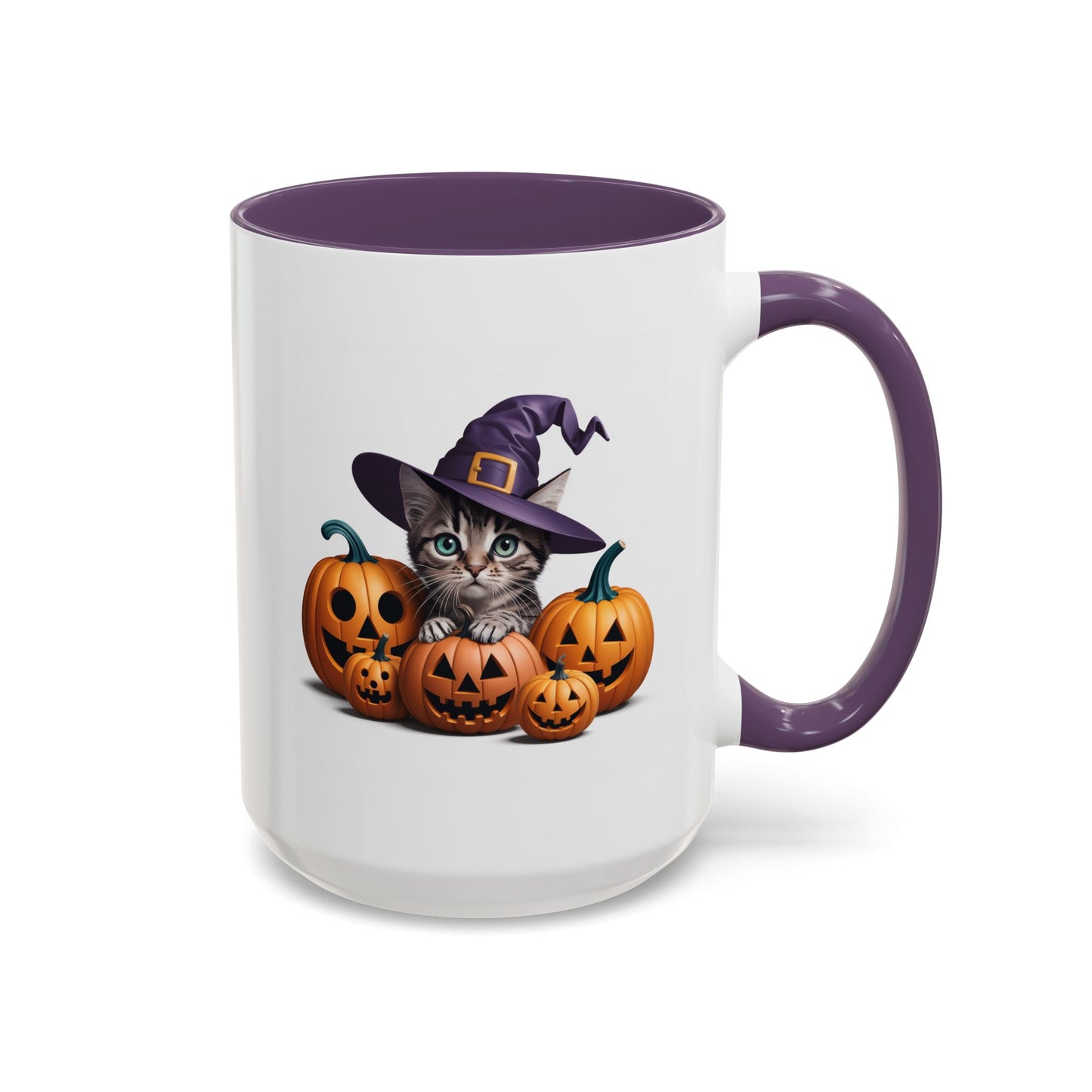 Halloween Mug - Witch Cat Hiding In Pumpkins