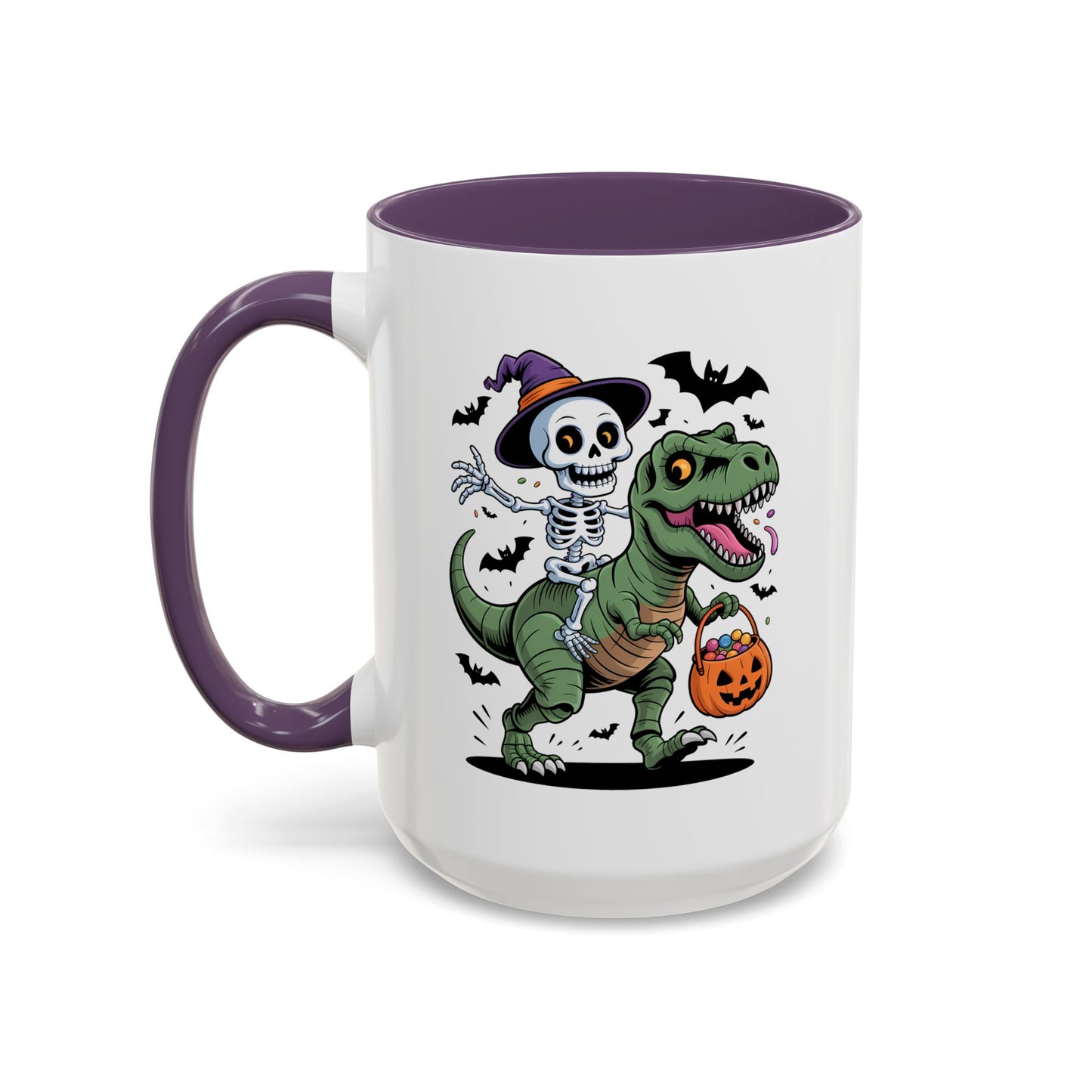 Halloween Mug - Skeleton Riding Dinosaur