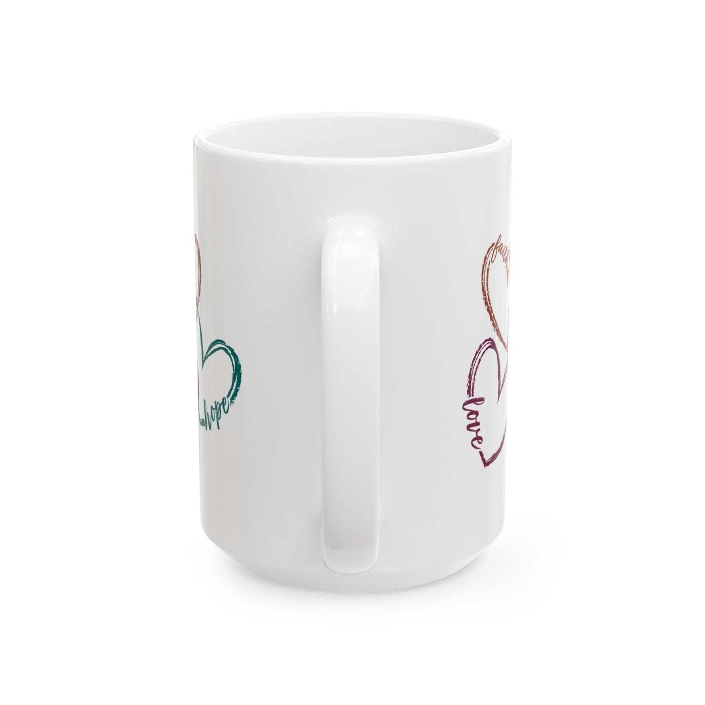 Religious Mug - Faith Love Hope Hearts