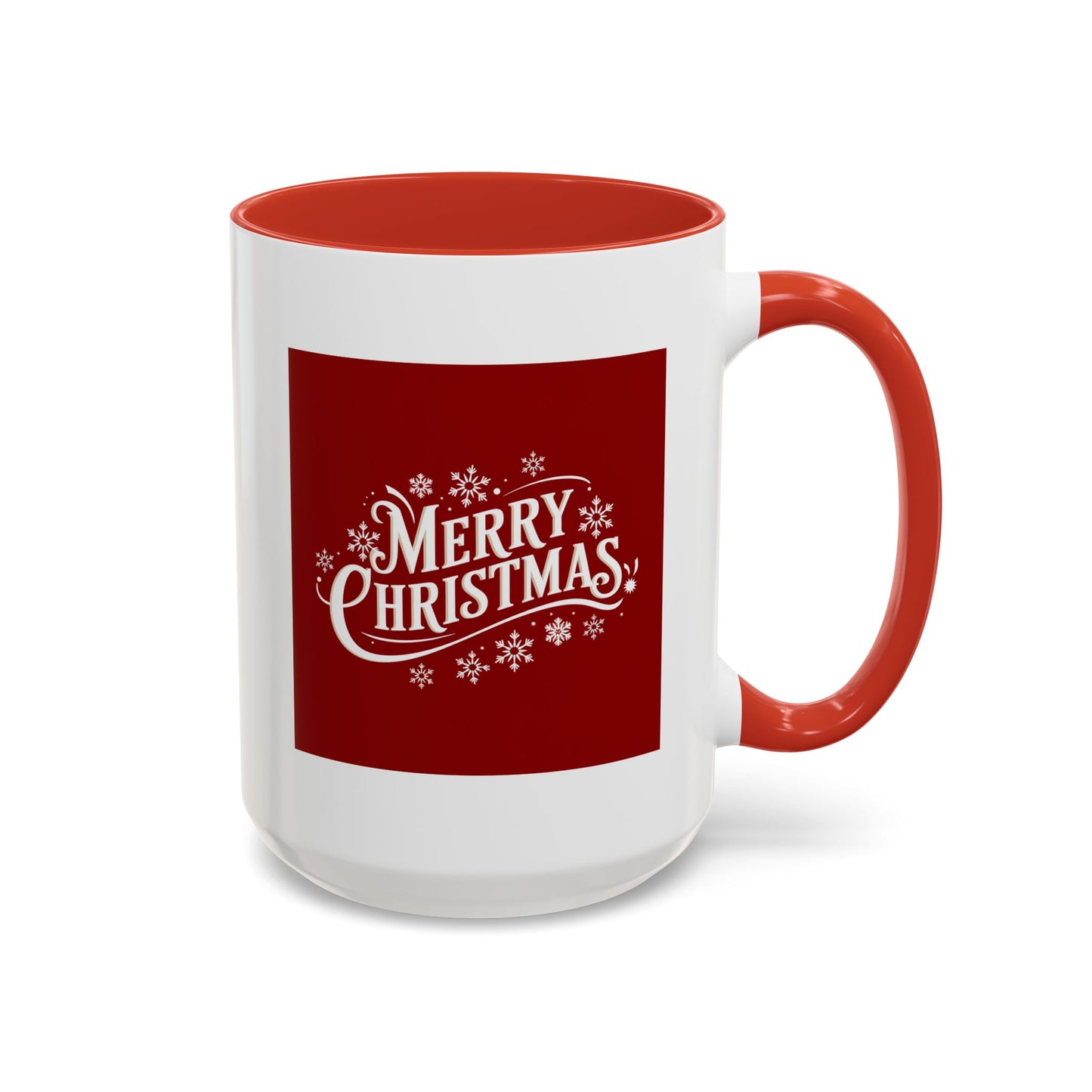 Christmas Mug - Merry Christmas White Text Maroon Background