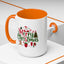 Christmas Mug - Merry Christmas Red & Green Text Santa Reindeer Tree Sleigh Ornaments