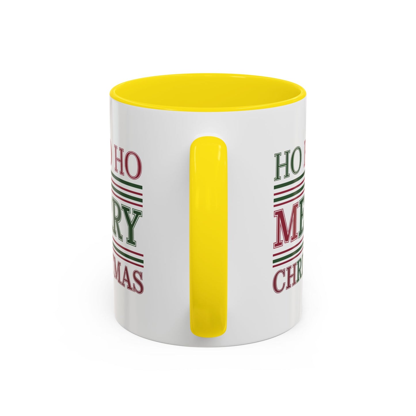 Christmas Mug - Ho Ho Ho Merry Christmas Red & Green Text 3