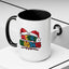 Christmas Mug - Merry Christmas Red Yellow & Blue Text Red Hats