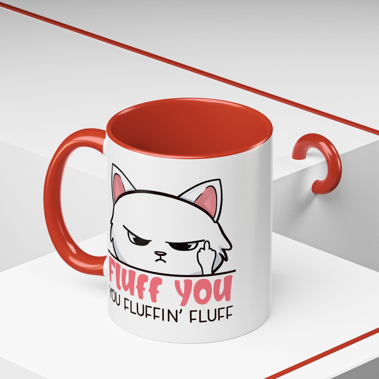 Adult Mug - Fluff You White Cat